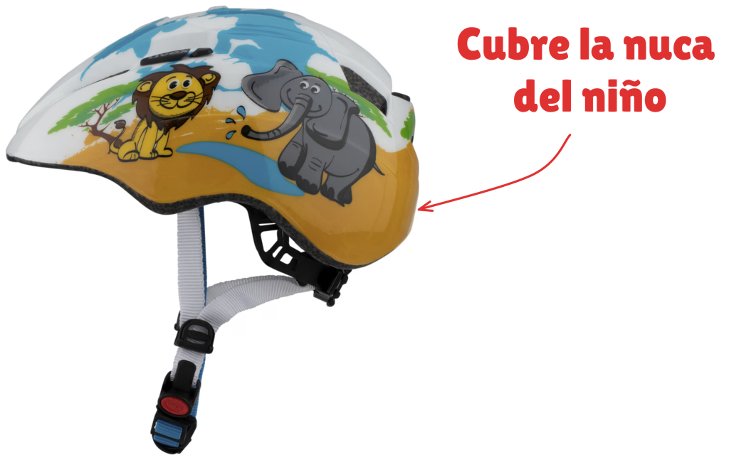 casco para niños bici cubrenuca